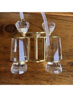Dillards Trimmings Handcrafted Crystal & Gold Tone Binoculars Christmas Ornament